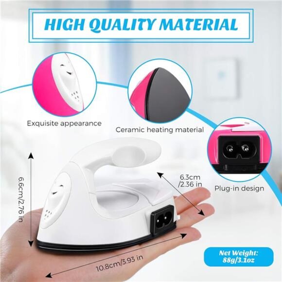 2 Pieces Mini Craft Iron Mini Heat Press Iron with Charging Base - Picture 3 of 8